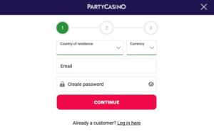 party casino registration