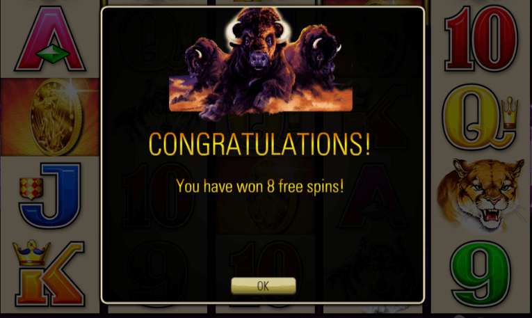Our experience of getting free spins in the Buffalo slot machine 